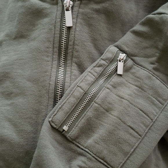 Icone - Green Bomber Style Sweater - Picture 3 of 3